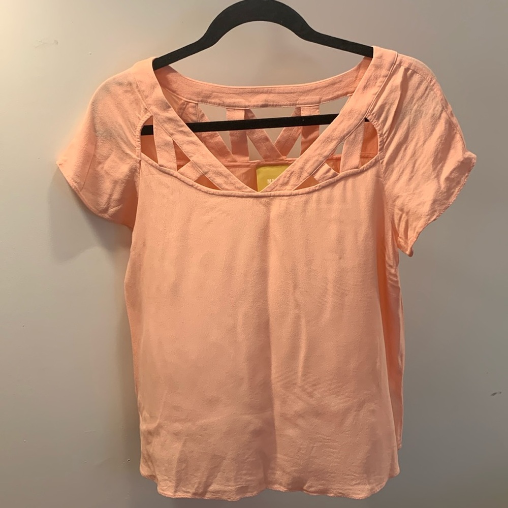Anthropologie Maeve Tri-Cut Short Sleeve Blouse